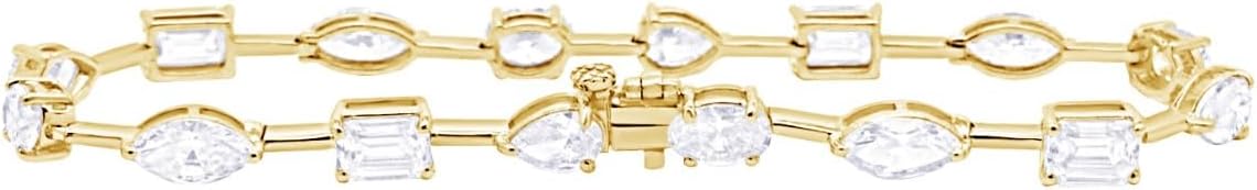 Houston Diamond District 2 to 28 Carat Lab Grown Diamond Classic Tennis Bracelet, 4-Prong Setting for Women (E-F Color, VS2-SI1 Clarity)