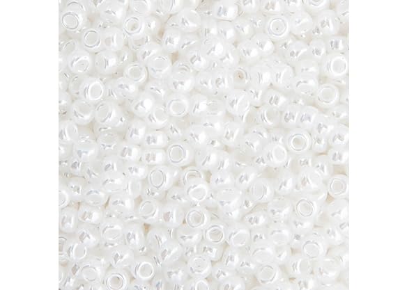 Miyuki Japanese Glass Seed Beads 22gms 11/0 in White Pearl Ceylon - color: White Pearl Ceylon