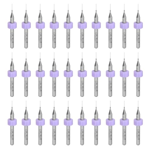 uxcell PCB Drill Bits 0.3mm Tungsten Carbide Rotary Tool Jewelry CNC Engraving Print Circuit Board Micro Drill Bits 1/8 Inch Shank 30 Pcs - color: Purple, size: 0.3mm