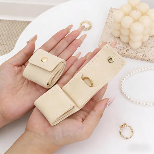 Mini Travel Jewelry Bag Jewelry Travel Pouch Mini Travel Jewelry Roll Bag with Buckle Portable Foldable Portable Jewelry Pouch Mini Jewelry Travel Case Multifunctional Folding 3PCS