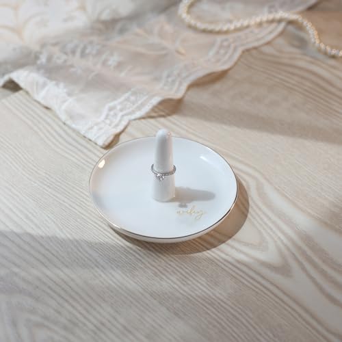 HOME SMILE Wifey Ring Holder, Bride Gifts for Wedding, Bridal Shower, Bachelorette Party, Engagement, Honeymoon-Valentine’s Day Anniversary Present from Husband Groom - style: Wifey
