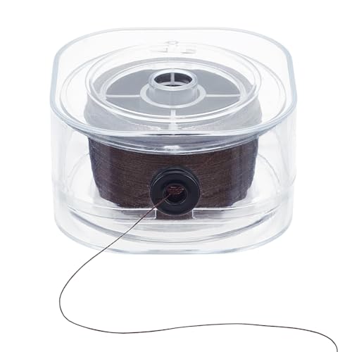 PH PandaHall 0.2mm Beading Thread, 218yards Waxed Cotton Thread String for Seed Beads Sewing Thread Non-Elastic Thread Cord with Organizing Case for Beading Jewelry Making Leather Crafting, Coffee - color: Coffee