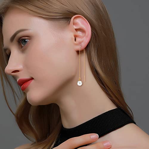 Beebeecraft 10Pcs/Box Ear Threads 103mm 18K Gold Plated Long String Earring Threader Pull Through Threaded Long Chain with Loop for DIY Earring Making - color: Golden, size: 103mm