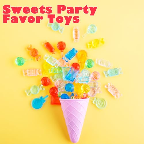 Niceup Plastic Candy Toys Lollipop Fake Sweets 160pcs Small Candyland Décor Party Favors Resin Figurine Slime Charms for Easter Egg Birthday Pinata Goodie Bag Fillers, Rave Trinkets - style: Candies Mini (about 160pcs)