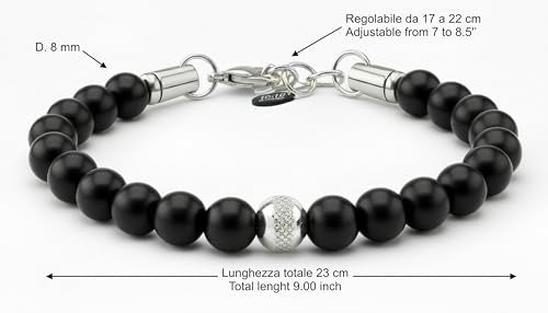 10:10 Men’s Beaded Bracelet – Natural Stone & Stainless Steel – Handmade in Italy