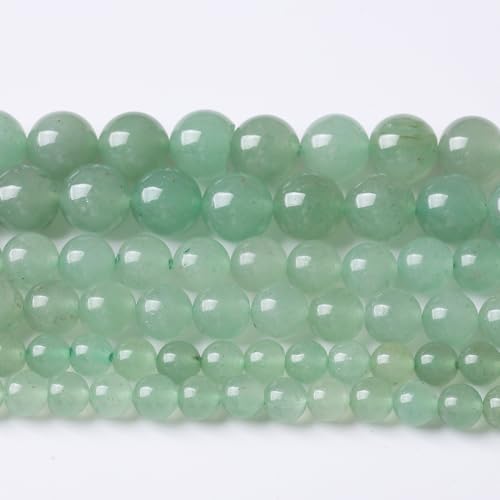 Green Dongling Stone Beads for Jewelry Making DIY Bracelet Necklace Jewelry Making 1 Strand 15.5inch 35PCS 10MM - color: Green Dongling stone, size: 10MM