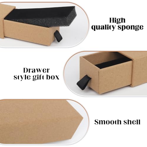Lainrrew Jewelry Gift Box, Luxury 12-Pack Jewelry Gift Box Velvet-Lined, Compact Drawer Style for Earrings & Rings, Stylish Necklace Bracelet Organizer, 8.3x1.8x1.4 Inches (Brown) - color: Brown