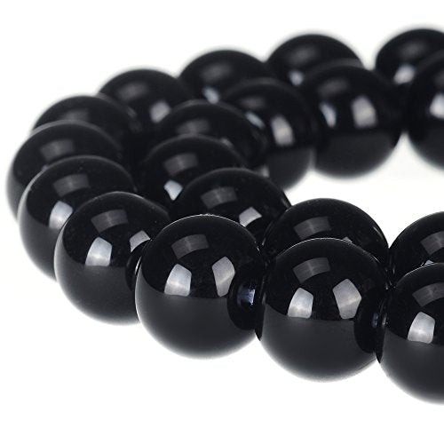 RUBYCA Round Opaque Painted Druk Czech Glass Beads Bulk for Jewelry Making, Strand (Black, 4mm) - color: Black, size: 4mm