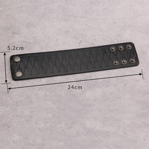 GelConnie Leather Cuff Bracelet Punk Braided Bracelets Rock Leather Wristbands Faux Mens Leather Bracelet Gothic Viking Bangle Adjustable Wrap Bracelet for Women,Men - color: MLPB087-Black