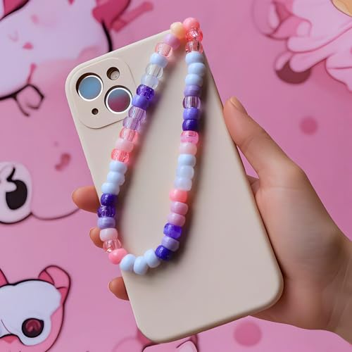 Plastic Pony Beads for Jewelry Making, 1200 Pieces, Multi-Color, 0.35 x 0.22 inch, DIY Craft Beads for Bracelets and Hair Braids (Purple+White+Pink) - color: Purple+white+pink