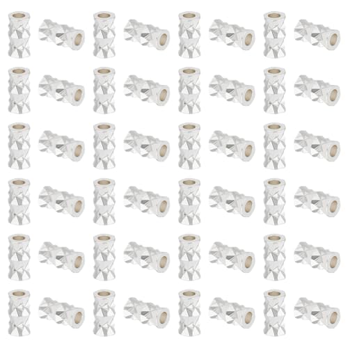 BENECREAT 50Pcs Silver Filled Twist Crimp Beads, Brass Crimp Tube Beads for DIY Jewelry Making Findings, 6x3mm, Hole: 1.6mm - color: Silver
