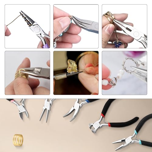 Needle Nose Pliers, Needle/Chain Nose Jewel Pliers for Jewelry Making, needle nose pliers for jewelry making jewelry tool tiny pliers for jewelry-Matte Handle - color: Needle Nose Pliers-black Blue