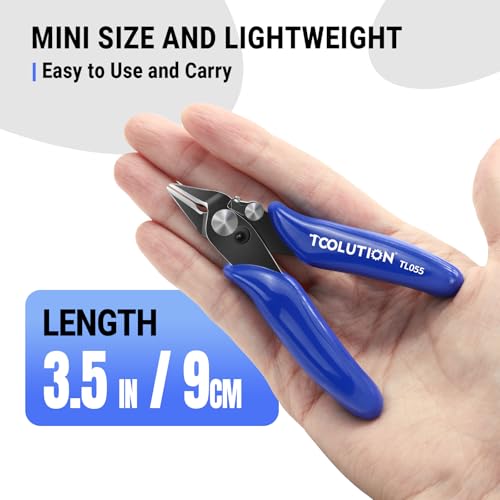 5 Pack 3.5" Wire Cutter for Jewelry Making - Small Flush Cut Pliers with Safty Lock- Electrical Wire Snips for Craft Zip Tie Plastic Model - size: 5 Pack