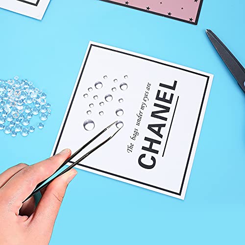 ASTER 700 Pieces Clear Dewdrop Water Droplets Embellishments Round Dewdrop Resin Beads for DIY Scrapbooking Crafts Card Making Decor Accessories