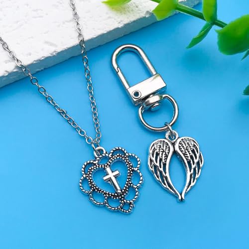 Youdiyla 80pcs Alloy Ancient Silvery Love Series Pendant Jewelry Making DIY Keychain Earrings Pendant Various Design Charms for Jewelry Making Bracelets Necklace (SN917) - color: SN917