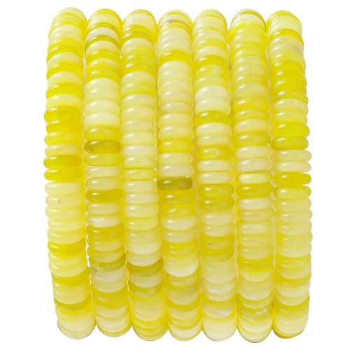 Natural Lemon Jade Disk Stone Spacer Beads 6x2mm 38cm/str Flat Rondelle Loose Semi Gemstone Caps for Making Bracelets Necklace - color: Lemon Jade