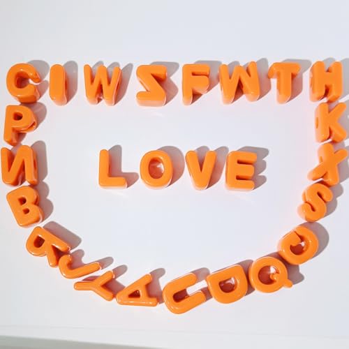 26PCS Large 6mm Hole Letter Beads, 20mm Acrylic Beads A to Z,for DIY Jewelry Making Kit Friendship Bracelet Key Chain and Bag Charms (26 A to Z Orange) - color: 26 A to Z Orange