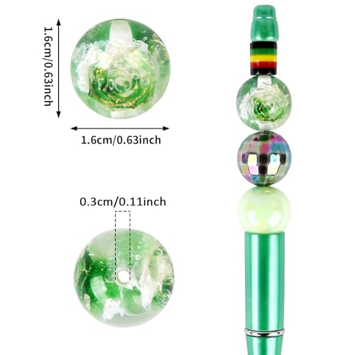 20Pcs 16mm Luminous Rose Focal Round Beads for Pens Flowers Fancy Space Beads for DIY Craft Beadable Pens Keychain Bracelet Necklace Earrings Jewelry Making - color: Rose