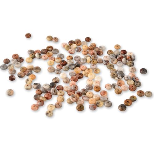 170pcs 4x2mm Natural Crazy Lace Agate Disk Rondelle Spacer Semi Precious Gemstone Loose Stone Beads for Jewelry Making 15 Inch - color: Crazy Lace Agate