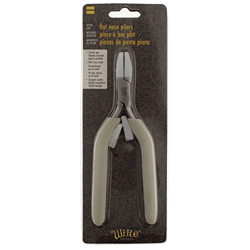 The Beadsmith Flat Nylon Jaw Pliers, 5.5 inches (139mm), Comfort Grip Handle with Double Leaf Springs - style: Flat Nylon Jaw