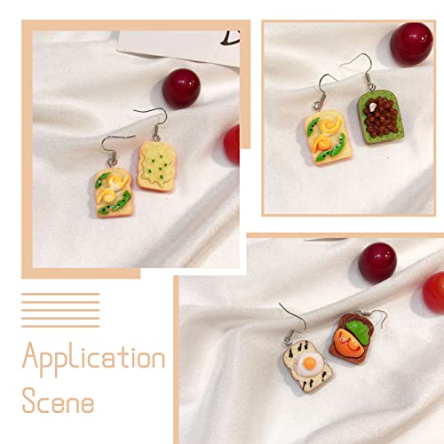 Craftdady Resin Plastic Miniature Food Snack Pendants Charms Ice Drink Juice Pendants Cute Bottle Fruit Keychain Charms Hang Ornament for DIY Craft Earring Bracelet Necklace Jewelry Making - color: Mixed Color Pastry Bread