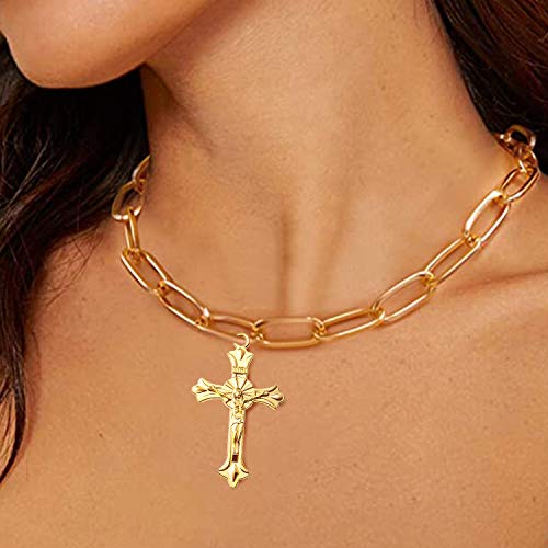 BronaGrand 50pcs Alloy Cross Charms Pendants Jewelry Rosary Cross Charms for DIY Bracelet Necklace Jewelry Making Findings,37×22mm - color: Gold/Antique Silver