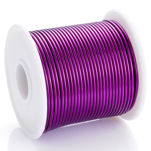 12 Gauge Purple Aluminum Craft Wire (105FT) - Anodized for Jewelry Making, Beading Floral, Plant Gardening, Sculpting & Modeling Craft Wire (Purple #11, 2mm) - color: Purple #11