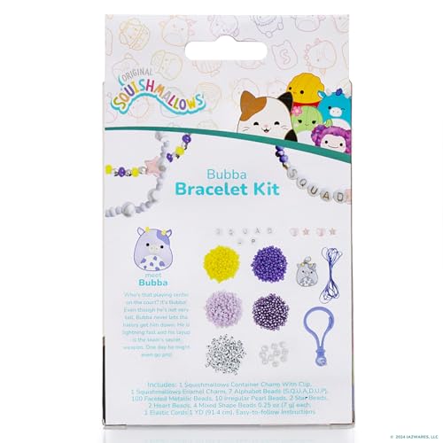Original Squishmallows Bubba The Cow Bracelet Kit, Bracelet Making Kit, Friendship Bracelet Kit, Charm Bracelet, Charm Bracelet Making Kit, Gifts for Girls, 7 Year Old Girl Birthday Gifts, Crafts - style: Bubba the Cow