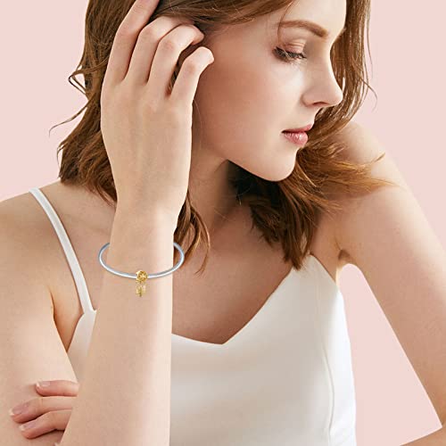 S925 Bead Dangle Charms for Bracelets Necklaces, Compatible with Pandora - style: Gold Dreamcatcher Charm