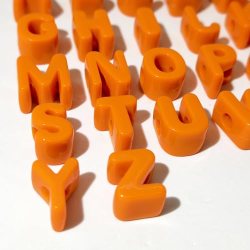 26PCS Large 6mm Hole Letter Beads, 20mm Acrylic Beads A to Z,for DIY Jewelry Making Kit Friendship Bracelet Key Chain and Bag Charms (26 A to Z Orange) - color: 26 A to Z Orange