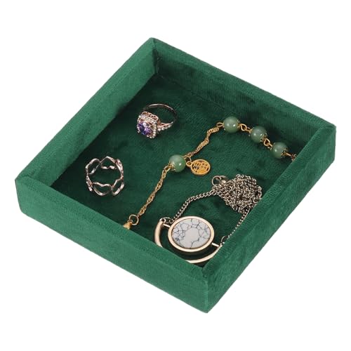 uxcell Stackable Jewelry Storage Tray, Empty Tray Drawer Organizer, Small Display Box for Earrings, Necklaces, Rings and Bracelets, Dark Green - color: Dark Green