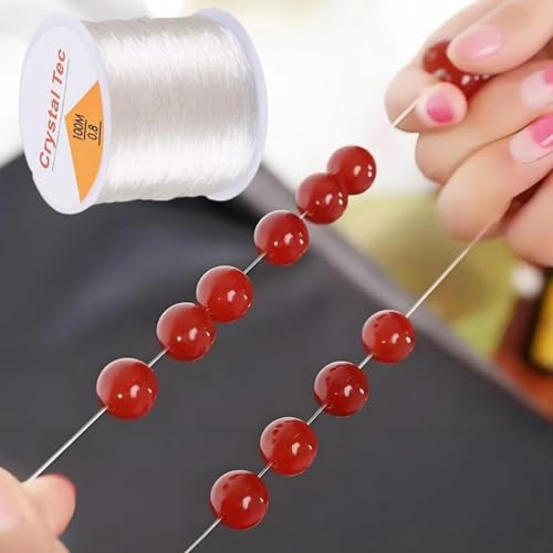 1mm Elastic Stretch Bead Cord for Jewelry & Bracelet Making, [100m] Stretchy Bracelet String, Ideal for Beading and Crafting - size: 1.0mm