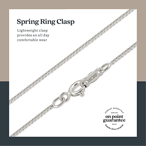 KEZEF 925 Sterling Silver Box Chain Necklace for Women & Men, 0.7mm Thin Chain Necklace, Available in Sterling Silver, Gold Plated & Rose Gold Plated Finishes, Made in Italy - color: Sterling Silver, size: 16 Inch