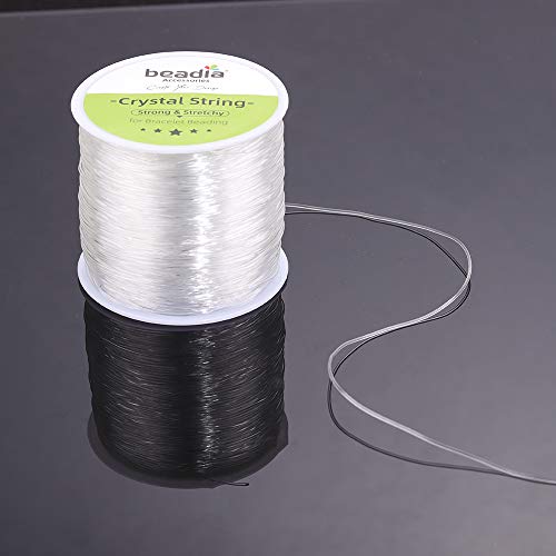 BEADIA Elastic Crystal String 1.0mm Clear Bead Cord for Bracelet Beading Jewelry Making 109yard - size: 1.0mm