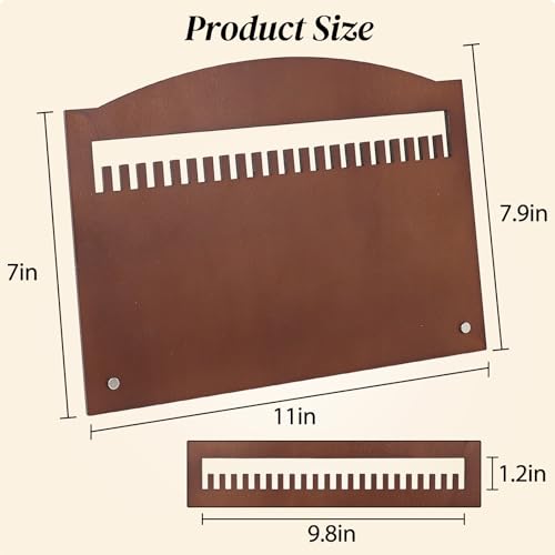 SCUNDA Wooden Jewelry Stand, Wooden Necklace Display Stand with 23 Slots, Real Wood Jewelry Organizer Board for Women, Portable Necklace Holder for Craft Fairs, Home, and Exhibitions, 11" x 7.9"
