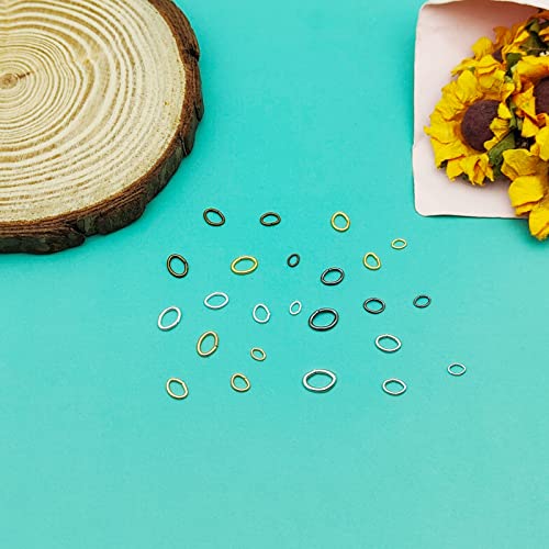 2400pcs Oval Jump Rings Stainless Steel Jump Rings Oval Open Ring Open Jumps Ring Diameter 4mm 5mm 6mm 7mm for Jewelry Making Supplies Earring Bracelet Necklace DIY Craft Making(6 Colors) - color: 6 colors B