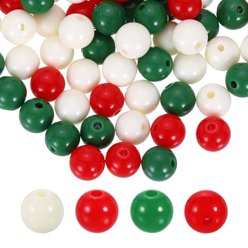 HARFINGTON 200pcs Mixing Colors Acrylic Round Beads 10mm Dia 1.9mm Hole Plastic Resin Smooth Balls Loose Bead for Jewelry Making Bracelets Necklace Earrings DIY - color: Mixing Colors, size: 10mm