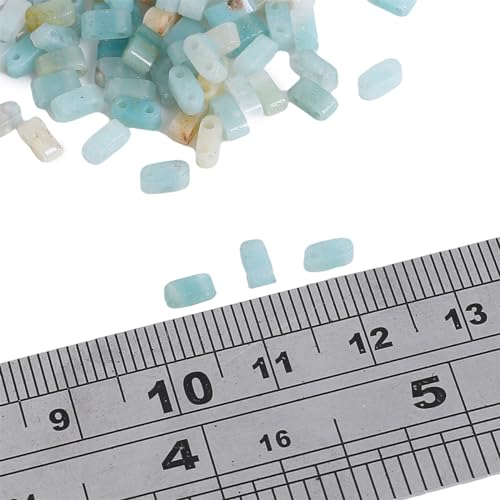 Beadia Natural Amazonite Stone Tila Beads 5x2mm Rectangle 2-Hole Spacer Beads for DIY Bracelet Earring Making 15"/Strand - color: Amazonite, size: 5x2mm