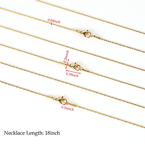 UMAOKANG Gold Plated Stainless Steel Chains for Jewelry Making, Thin Cable Snake Jewelry Chain Bulk Men and Women Necklace Choker Chains (10 Pack, 18 Inch) - color: Gold, size: 18 Inch