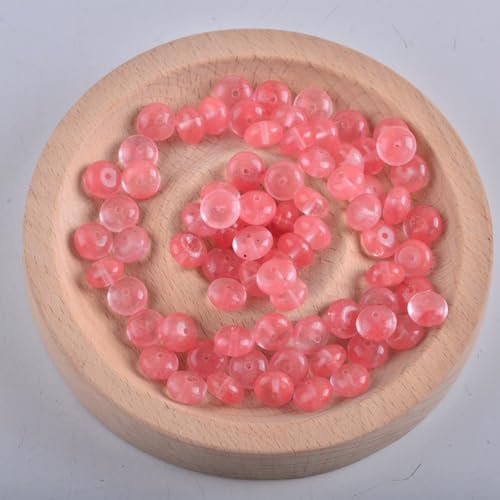 Rondelle Beads for Jewelry Making 5x8mm Natural Stone Beads 1 Strand 15.5inch Lentil Spacer Beads Rondelle Gemstone Bead Semi-Precious Stone Bead for Bracelet Necklace Crafts Watermelon - color: Watermelon Red