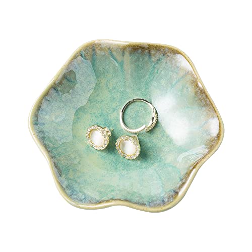 BEUNAIZER Jewelry Dish Tray, Ring Dish, Ceramic Trinket Tray, Key Bowl, Decorative Plate, for Friends Sisters Daughter Mother (Emerald Green) - color: Emerald Green