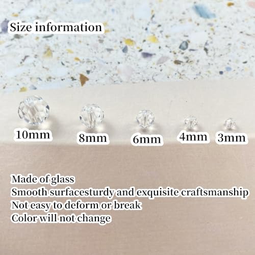 Crystal Glass Beads 500 Pieces 3mm Round Faceted Glass Spacer Beads for Jewelry Making Bracelet Earring Necklace DIY Craft Supplies(Crystal Clear) - color: Crystal Clear, size: 3mm