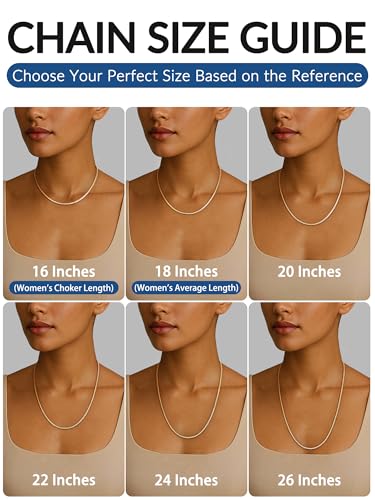 Jewlpire 3mm Flat Link Chain 18K Gold Plated/Black/Silver Chain Necklace for Women, Non-Fading Women's Chains Necklace 16 18 20 22 24 26 Inch - color: 02 - 3mm-18K Gold Plated, size: 24 Inches