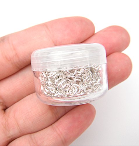 ALL in ONE 15 Gram/300pcs 4mm Silver Plated Open Jump Ring with 5 Gram Storage Box - color: Sliver, size: 4mm