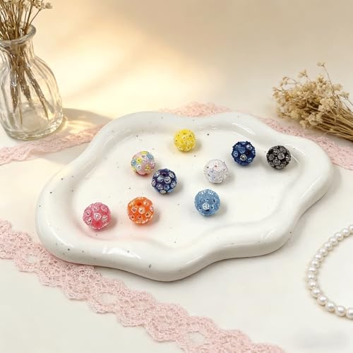 30PCS Multicolor Sunflower Resin Rhinestone Beads, 0.63 Inch Glitter Acrylic Bead, Bling Crystal Loose Spacer Beads Bulk for Jewelry Making Bracelets Necklaces Earrings Pendant & DIY Crafts Supplies - color: Multicolor Sunflower