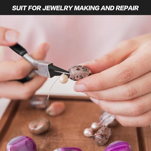 3 Pcs Jewelry Pliers Set Beading Pliers Set with Needle Nose Pliers, Round Nose Plier and Wire Cutter for Jewelry Making Repair Supplies and Crafting,Wire Wrapping Crafts - style: 3pcs Beading Pliers Set