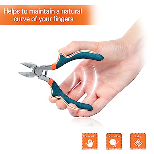 SPEEDWOX Mini Diagonal Pliers Thin Precision Wire Cutters 4-1/2 Inches Convex Shoulder Small Plastic Nippers Micro Side Cutter Side Cutting Fine Plier Jewelry Making Professional Beading Hobby Craft - style: Diagonal Pliers