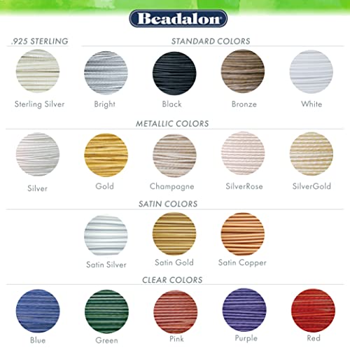 Beadalon 7 Strand Stainless Steel Bead Stringing Wire, 0.018 in / 0.46 mm, Bright, 100 ft / 31 m