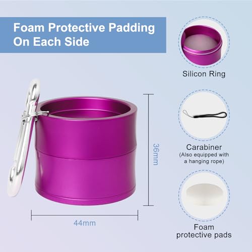 Mini Travel Ring Holder Keychain, Portable Jewelry Holder Keychain with Protective Sponge, Small Necklace Earrings Case for Gym Sports Bag Purse - color: 1-Tier Purple