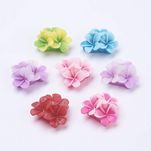Beadthoven 200-Piece Resin Plumeria Cabochons Mixed Colours Flat Back Charms Mini Flowers Cameo Charms Jewelry Embellishment Supplies for Gluing DIY Jewelry Making Supplies Earrings Rings - color: 3 Plumeria#21x21x10mm